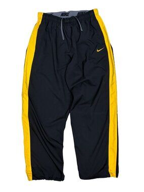 Nike Dri-Fit Activewear Pants Black Yellow Gym Workout Track Pants Mens Large